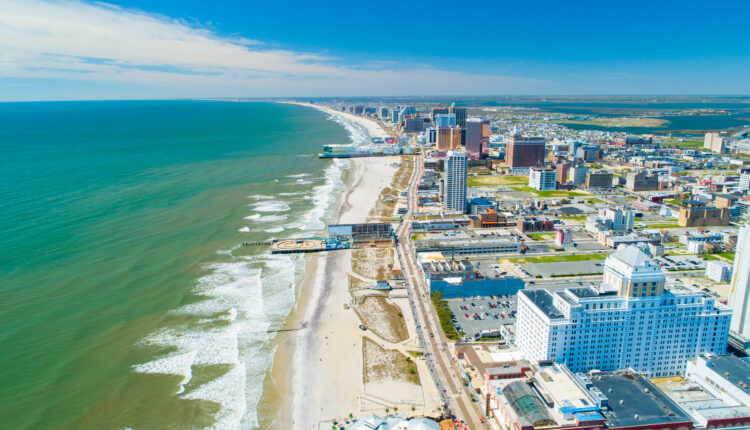 Aerial,View,Of,Atlantic,City,Boardwalk,And,Steel,Pier.